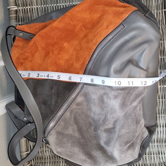 Innue Patchwork Leather Suede Italian Bag Hobo Style Purse Oversized - Picture 10 of 16